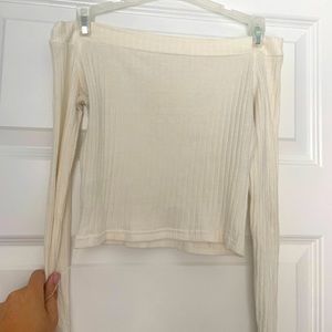 Off the shoulder white crop top